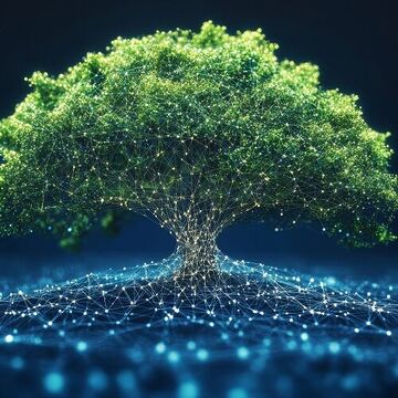 Digital vernetzter Baum