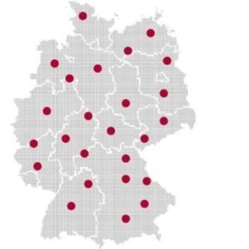 Landkarte  Deutschland mit KI Anlaufstellen