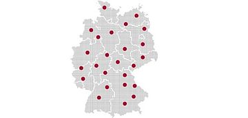 Landkarte  Deutschland mit KI Anlaufstellen