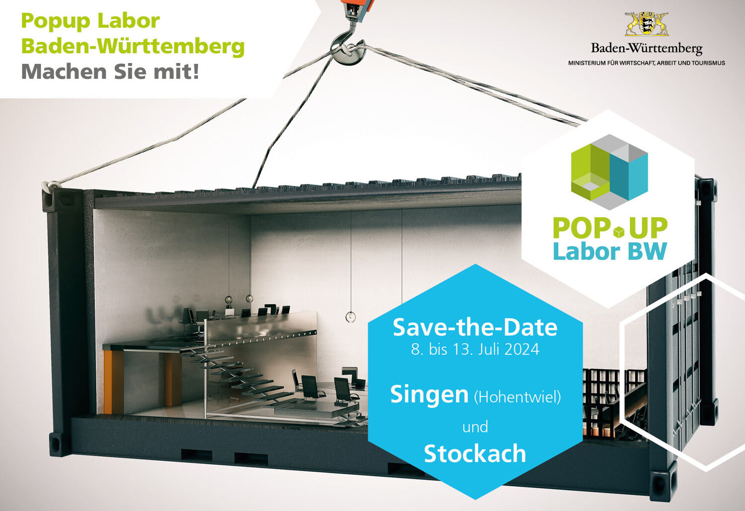 Flyer Popup Labor BW