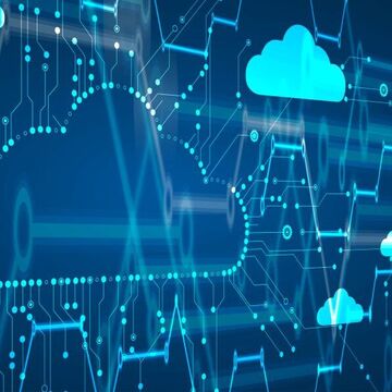 Cloud-Technologie. Integriertes digitales Web-Konzept im Hintergrund