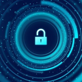 Abstrakte sichere Technologie-Hintergrund mit Einem offenen Bügelschloss 
