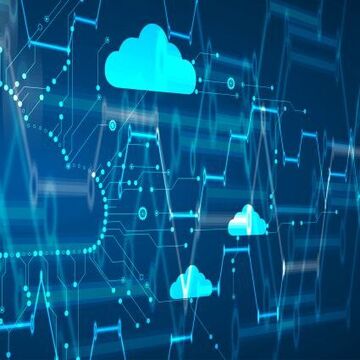 Cloud-Technologie. Integriertes digitales Web-Konzept im Hintergrund