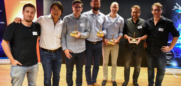 v.l.n.r.: Tobias Fauth (Geschäftsführer von cyberLAGO), Andreas Owen (Vorstandsvorsitzender von cyberLAGO), Markus Gambalat, Björn Gross, Matthias Heidorn, Mark Leinemann, Guido Sondern (Moderation); Quelle: cyberLAGO