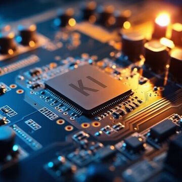 Motherboard mit KI-Zeichen auf der CPU