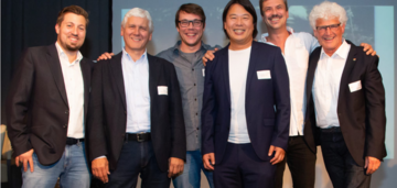 v.l.n.r. Tobias Fauth, Prof. Dr. Jürgen Neuschwander, Guido Sondern, Andreas Owen, Dominik Kraus, Friedhelm Schaal; Quelle: cyberLAGO 