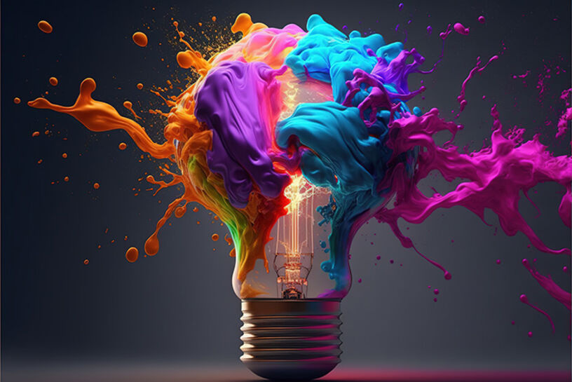 Digitale Illustration einer Glühbirne