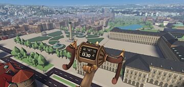 Der Traum vom Fliegen – mit Virtual Reality wird er wahr, etwa im DCF-geförderten Projekt City Flight VR. Bild: Scorpius Forge GmbH, Quelle: MFG Baden-Württemberg 