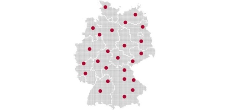 Landkarte  Deutschland mit KI Anlaufstellen