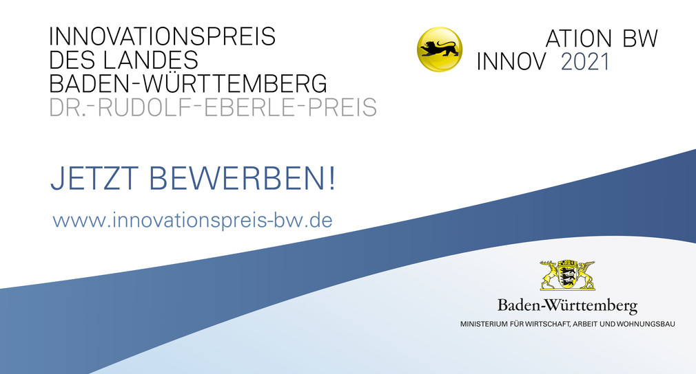 Banner Bewerbung Innovationspreis BW 2021 - Frist 31.05.2021